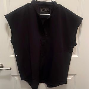 Figs Rafaela Mandarin Collar Scrub Top - Medium - Black